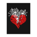 Broken Heart with Skulls Post Card