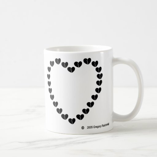 Broken Hearted Heart Coffee Mugs