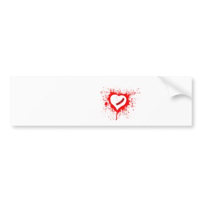 Broken Hearted Small - Emo Alternative Grunge Bumper Sticker by RAWRoutloud