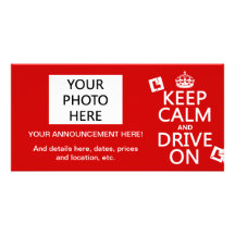 Broken L-Plates Keep Calm and Drive On Personalized Photo Card