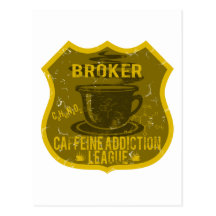 Broker Caffeine Addiction League Postcards