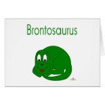 Brontosaure mignon de dinosaure vert de bébé cartes de vœux