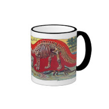 Brontosaurus Dinosaur Antique Print Mugs