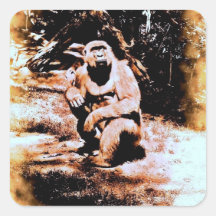 Bronx Gorilla Square Stickers