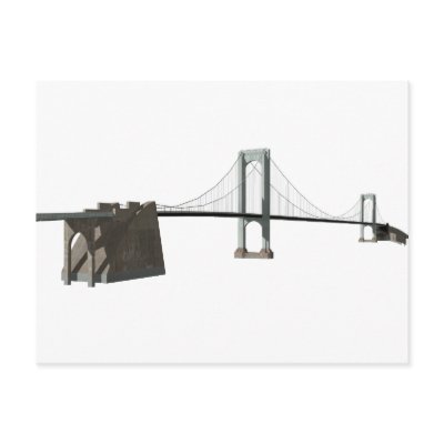 Bronx Whitestone Bridge: 3D Model: Post Card by spiritswitchboard