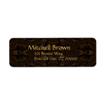Bronze Abstract Return Address Label
