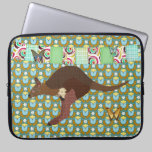 Bronze & Blush Wallaby & Butterflies Retro Floral  laptop sleeves