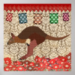 Bronze & Blush Wallaby Poster