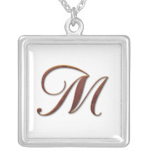 Bronze Clay Monogram Necklaces