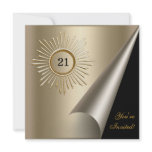 Bronze Gold Black 21st Birthday Event Invitation