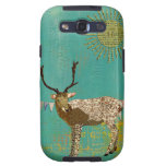 Bronze Ornate Buck Sunshine Teal  Case Galaxy SIII Case