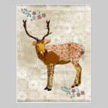 Bronze Ornate Deer White Vintage Postcard postcards