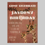 Bronze Rosa Giraffes  Birthday Invitation invitations