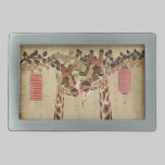 Bronze Rosa Giraffes Kiss  Belt Buckle belt buckles