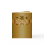 Bronze Scrolls Monogrammed Thank You Card