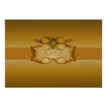 Bronze Scrolls Reply Card Invites