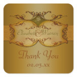 Bronze Scrolls Wedding Favour Thank You Sticker