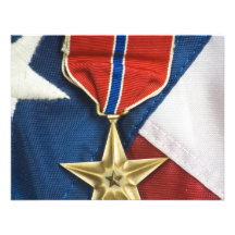 Bronze Star on American flag Custom Invitation