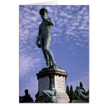 Bronze statue, David by Michelangelo, Florence, It Greeting Cards