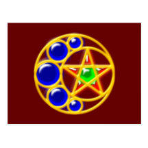 brooch demi-lune étoile brosche crescent STAR Cartes Postales