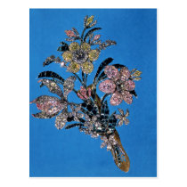 Brooch in form of large bouquet with brilliant postcards