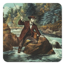 Brook Trout Fishing - An Anxious Moment, 1862 Stickers