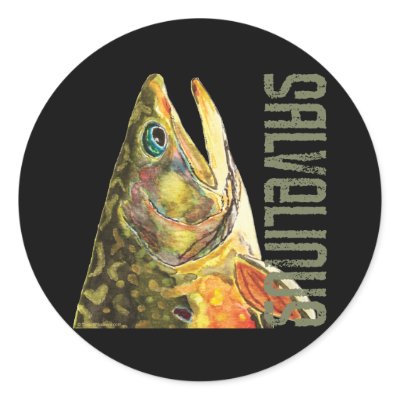 Brook Trout Fishing Round Sticker by TroutWhiskers