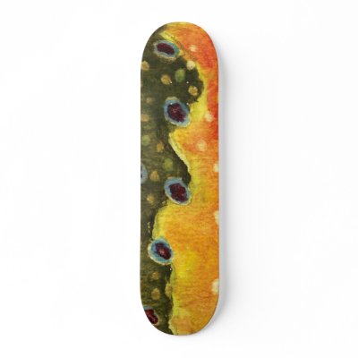 Brook Trout Fly Fishing Skateboard Deck by TroutWhiskers