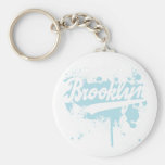 Brooklyn a peint Keychain bleu Porte-clés