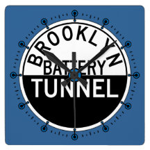 Brooklyn Battery Tunnel Blue Wall Clock