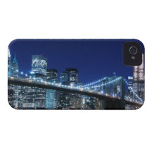 Brooklyn Bridge and Manhattan Skyline At Night iPhone 4 Cases
