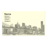 Brooklyn Bridge and Manhattan Skyline Business Card Templates