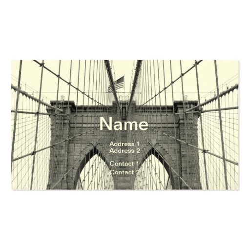 Brooklyn Bridge and Manhattan Skyline Business Card Template