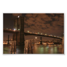 Brooklyn Bridge at Night Art Photo