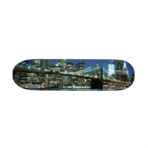 Brooklyn Bridge At Night, New York City Skateboard Deck