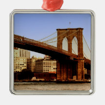 Brooklyn Bridge in New York City Ornaments