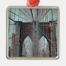 Brooklyn Bridge in NYC Christmas Ornaments