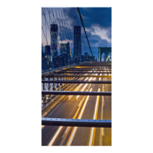 Brooklyn Bridge Lights at Night Photo Card