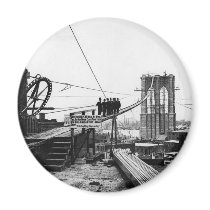 Brooklyn Bridge New York Vintage 1878 Photo Refrigerator Magnet