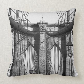 Brooklyn bridge, NYC theme toss pillow