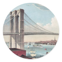 Brooklyn Bridge painting Sticker