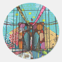 Brooklyn Bridge Round Sticker