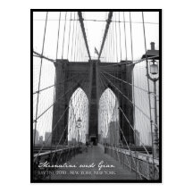 Brooklyn Bridge Save the Date Post Cards