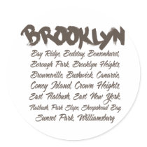 Brooklyn Hoods Round Stickers