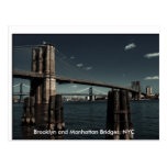 Brooklyn & Manhattan Bridges, Brooklyn and Manh... Post Card