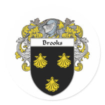 Brooks Coat of Arms (Mantled) Stickers