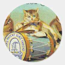 Brooks Spool Cotton Round Sticker