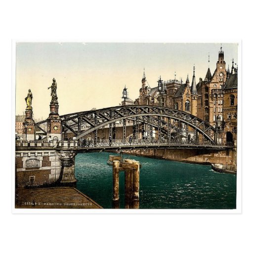 Brooksbridge, Hamburg, Germany rare Photochrom Postcards