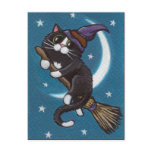 Broomstick Ride - Halloween Postcard