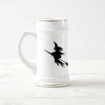 Broomstick Witch Silhouette Coffee Mugs